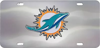 Miami Dolphins License Plate Tag Premium Stainless Steel Diecast Chrome... • $29.99