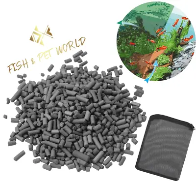 ACTIVATED CARBON (5mm) MARINE POND FILTER MEDIA AQUARIUM TROPICAL FISH TANK • £79.99