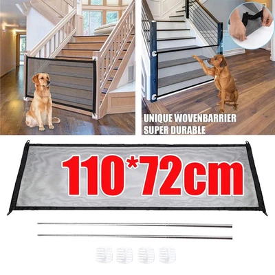 £11.90 • Buy Magic Retractable Dog Gate Pet Cat Fence Baby Child Safe Wide Indoor Adjustable