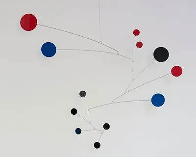 Red Black And Blue Mobile Mid-century Modern Sculpture Retro Atomic Hanging Art • $299