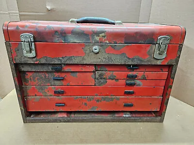 Vintage Kennedy 520-G Rare Factory Gov't Red 7 Drawer Machinist Box Toolchest • $120