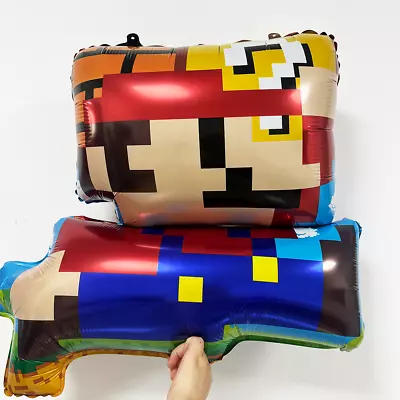 3pcs 30'' Mario Mosaic Foil Balloon 3D Superhero Mario 64 Game Classic Character • $11.59