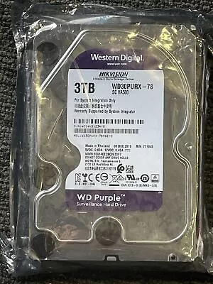 WD Purple 3TB HDD 5400 RPM 3.5  SATA Surveillance Hard Drive WD30PURX-78 • $102