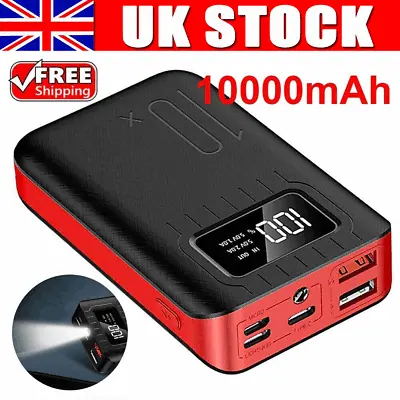 10000mAh Power 2 USB Bank Portable Fast Charger Battery Pack For Mobile Phone • £13.90