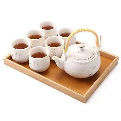 Japanese White Porcelain Tea Set With 1 Teapot Set 6 Tea Cups 1 Tea • £53.99