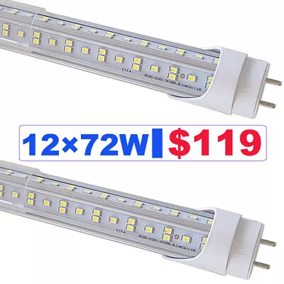 T8 4FT LED Tube Light Bulb 72W G13 6500K 4 FT LED Shop Light Bulb Clear Lens • $119.58