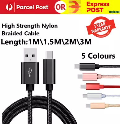 Braided Fast Charging  USB C Type C Cable For Samsung S9 S10 S20 S21 S22 5G Note • $4.99