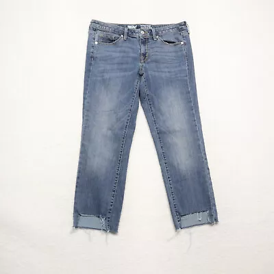 Mossimo Women's Size 8 Blue Mid Rise Straight Cropped Medium Wash Stretch Jeans • $11.75
