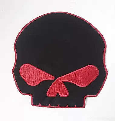 Red & Black Half Skull Patch Large Back Patch For Vest Or Jacket Iron On • $16.96