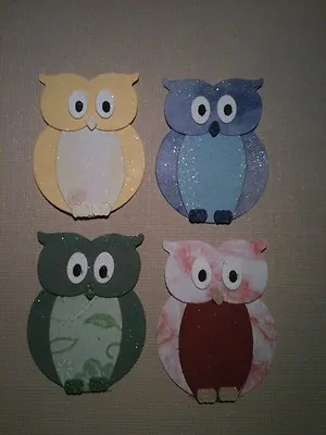 4 Shabby Chic Owl Owls Bird Of Prey Wood Zoos Wild Nocturnal Cute Baby Die Cuts • £1.60