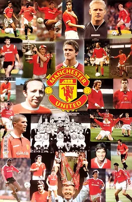 Manchester United LEGENDS 1950-2000 Soccer Football 22x34 POSTER Beckham Best++ • $35.99