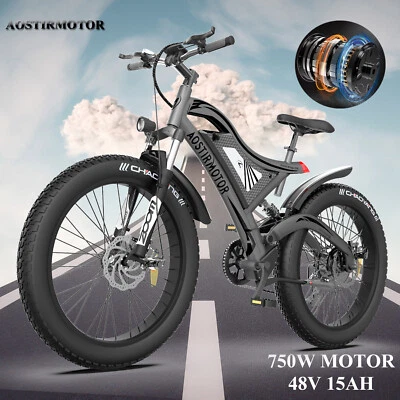 $1099 • Buy Ebike 26 750W 48V/15A Electric Bike Mountain Bicycle Fat Tire All Terrain E-bike