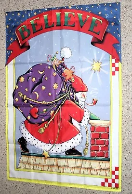 Mary Engelbreit CHRISTMAS Santa Believe Flag - NEW • $19.95