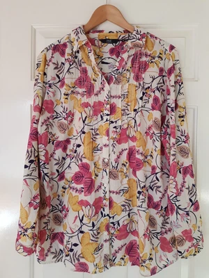 £6.99 • Buy Ladies Isle Size 18  Top Shirt Cream Mustard Pink Navy 100% Cotton 