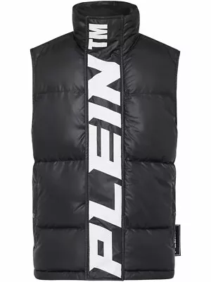 Men's Philipp Plein Padded High Neck Logo Gilet Pufer Vest Black 3XL $900+NWT  • $299.99