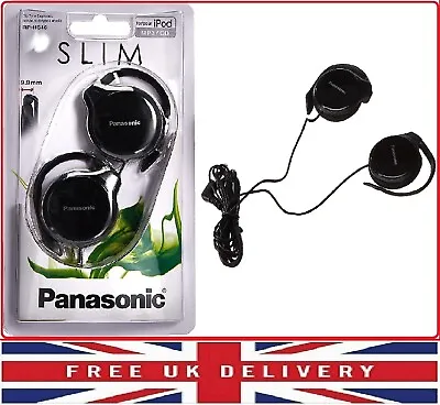 £7.49 • Buy Panasonic Slim Clip-on Stereo Earphones Headphones PA-RP-HS46E-K Black For Mp3