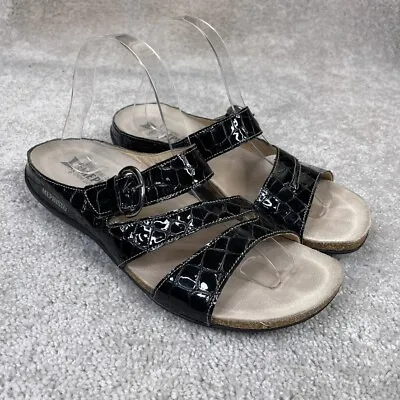 Mephisto Afida Sandals Womens Size 41 / 11 Black Croc Leather Air Relax Strappy • $27.26