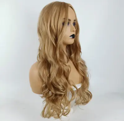 Quality Women Blonde Long Curly Wig Ladies Natural Wavy Synthetic Hair Cosplay • £11.98