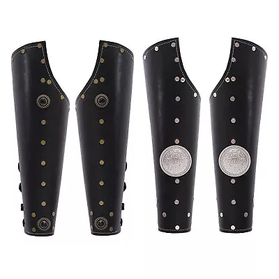 1 Pair Medieval Steam Punk Lace-up PU Leather Armguard Arm ProtectorGauntlet • $19.23