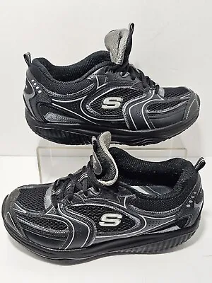Skechers Shape Up Size 8 Walking Rocker Sneakers Black  • $45