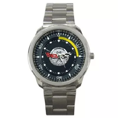 Chevrolet Corvette 25th Anniversary Emblem Car Sport Wristwatch • $17.50