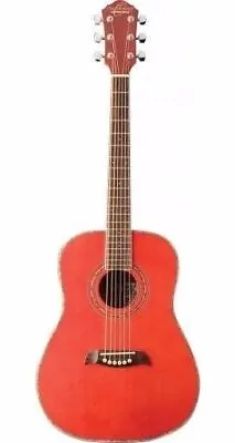 Oscar Schmidt OGHSTR-A Trans Red 1/2 Size Acoustic Guitar With Select Spruce Top • $179.95