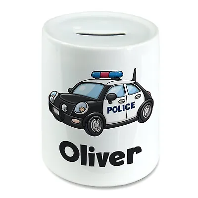 Personalised Any Name Police Car Kids Savings Money Box Piggy Bank. Boys Girls • £14.29