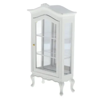 1:12 Miniature White Cabinet Wooden Display Case Dollhouse Furniture Accessories • $13.69