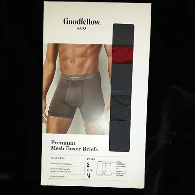 Men's Premium Mesh 3 Pack Boxer Briefs  Goodfellow & Co Size Medium BNIB • $10.99