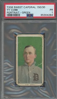 T206 Ty Cobb Green Portrait ** PSA 1 ** Sweet Caporal 150/30 - Hall Of Fame • $6359.99