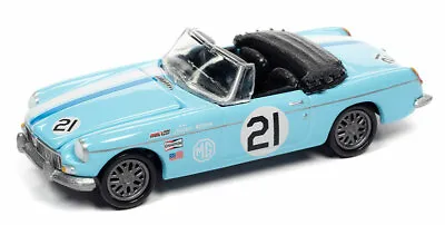 1/64 Johnny Lightning 1963 MGB #21 Diecast Model Car Sky Blue JLSP179 B • $8.45