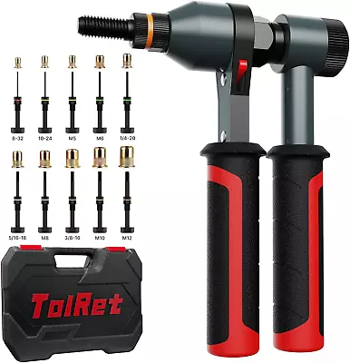 TOLRET Rivet Nut Tool Rivet Nut Kit Rivnut Tool Kit With 10 Metric And SAE Mand • $87.34