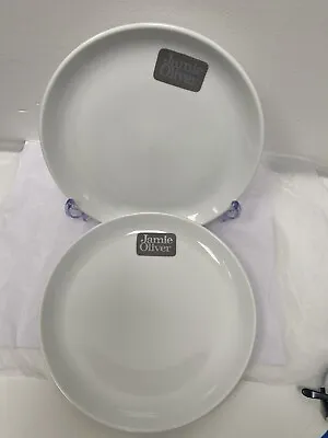 Jamie Oliver White On White 19cm Side Plates X2.Brand New. Set Of Two. • £18.99