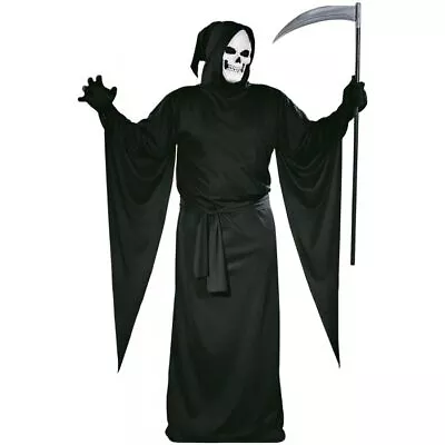 Grim Reaper Robe Adult Costume Black FunWorld 9937 Halloween • $24.88