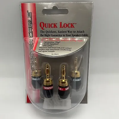 Monster Quick Lock Banana Plugs Modular Speaker Cable Termination Biwire • $52.99