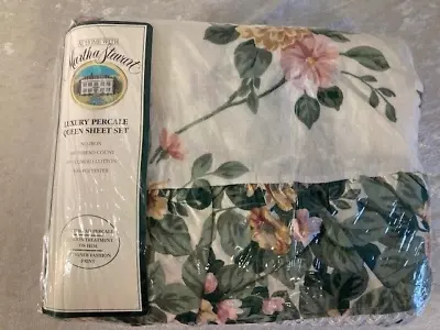 Martha Stewart Queen Sheet Set Ardley Pink Floral Vintage Cottagecore Made USA • $55