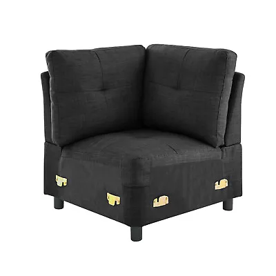 Muti-functional Black L-Shape Home Sofa Couch Reversible Sectional  With Cushion • $199.99