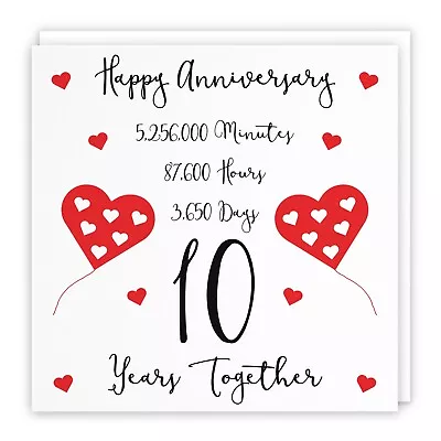 10th Wedding Anniversary Card - 10 Years - Timeless - For Couples Husband Wife • £4.99