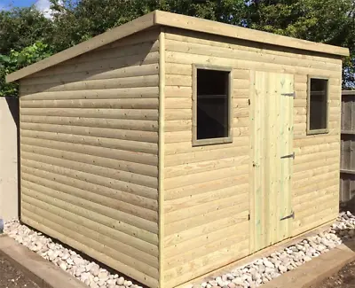 16x10 Heavy Duty Log Lap Pent Shed Treated Timber Tanalised(FITTING AVAILABLE) • £1950