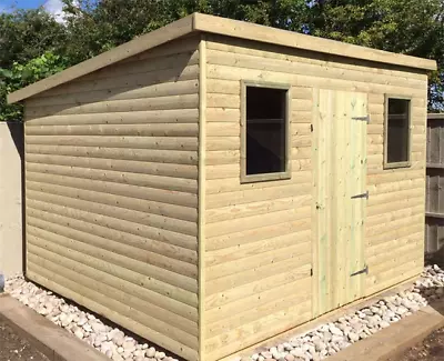 Heavy Duty Log Lap Pent Shed Treated Timber Storage Tanalised(FITTING AVAILABLE) • £1698.99