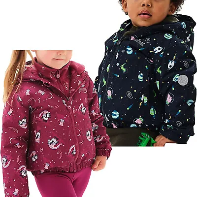 Regatta Kids Childrens Peppa Pig Muddy Puddles Padded Waterproof Jacket Coat • £15