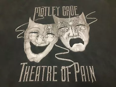VTG Y2K Motley Crue Theatre Of Pain Album Cover Art Rock Band T Shirt Black XL • $14.99