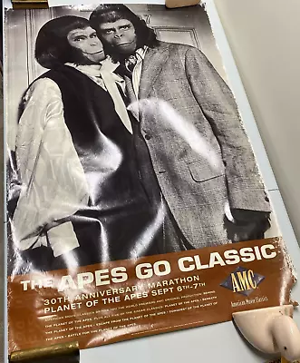 Vtg 1998 The Apes Go Classic Planet Of The Apes AMC Poster 30th Ann. 26  X 41  • $53.39