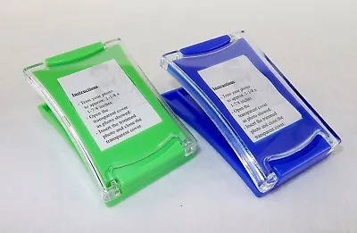 Magnetic Clip Photo Frames ~ Set Of 2 Large Plastic Spring Load Green Or Blue • $7.95