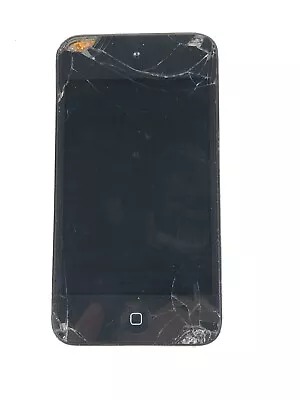 Apple 8GB IPod 4th Generation Touch A1367 Black CRACKED SCREEN WORKS *FOR PARTS* • $11.99