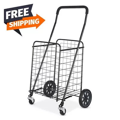 NEW Steel Rolling Laundry Basket Shopping Cart Heavy Duty Utility Cart • $34.96