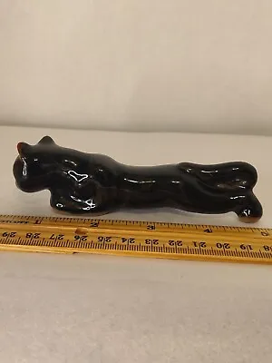 Vintage 1950's MCM Black Panther Cat Stalking Figurine Redware Japan 5   • $22.50