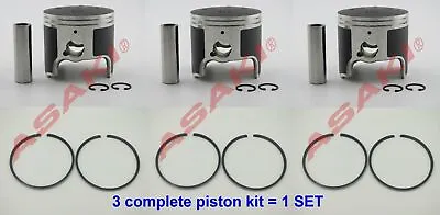 For YAMAHA GP760/XL1200 Piston Kit STD(64X-11631-00 65U-11631+Ring)X3 BORE 83.64 • $158.94