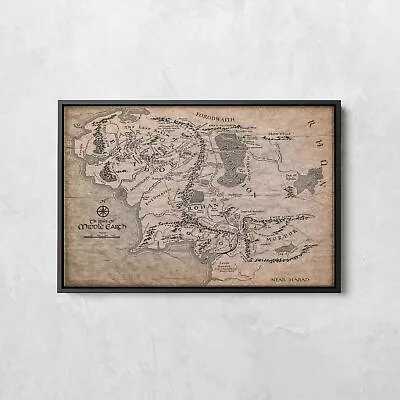 Best Fantasy Movie Series Map Poster Middle World Map Poster Vintage Wall Decor • $22.99