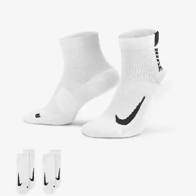 2 Pairs Nike Multiplier Running Ankle Socks Size 40-46 • $27.99
